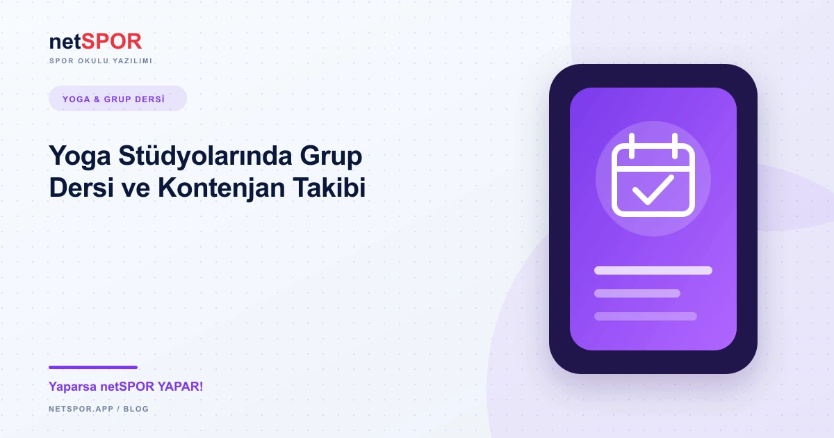 netRANDEVU ile Yoga Grup Dersi ve Kontenjan Takibi